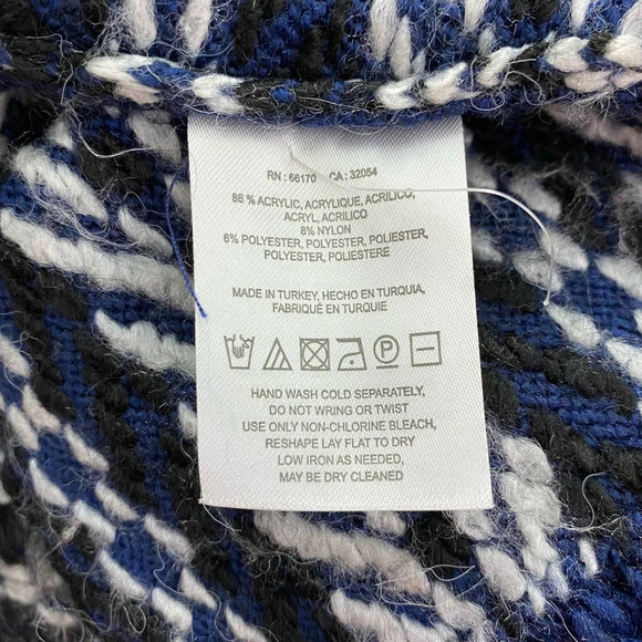 Anthropologie Sleeping on Snow Tajo Poncho Sweater Fringe Knit Blue One Size - Picture 10 of 12